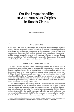 o th Improbability of Austronesian Origins in South China