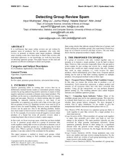 Detecting Group Review Spam