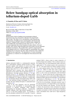 Below bandgap optical absorption in tellurium-doped GaSb
