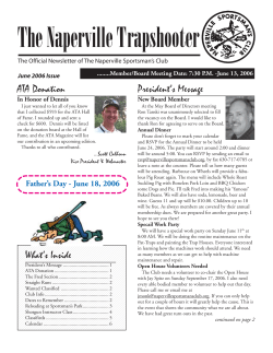 The Naperville Trapshooter - Naperville Sportsman`s Club