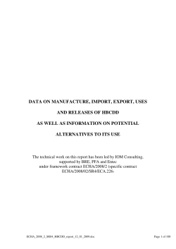 data on manufacture, import, export, uses and releases of