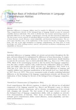The Brain Basis of Individual Differences in Language