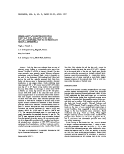 stress orientation determined from fault slip data in hampel wash
