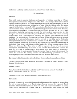 On Political Leadership and Development in Africa