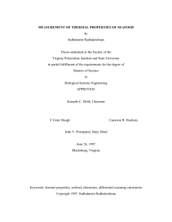 MEASUREMENT OF THERMAL PROPERTIES OF