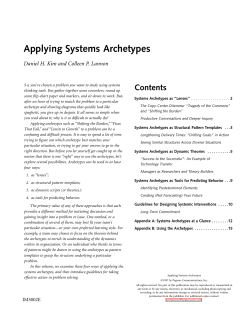 Applying Systems Archetypes