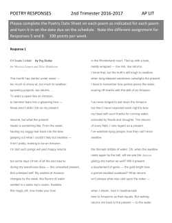 Poems for Poetry Responses 2nd Trimester