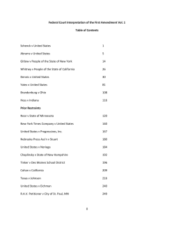 First Amendment Vol. 1