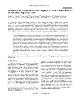 The Open Bioinformatics Journal, 2010, 4 - AmaZonia!