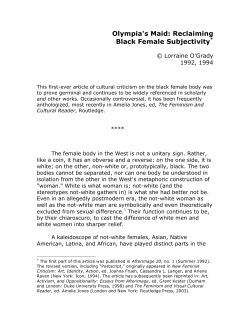 Olympia`s Maid: Reclaiming Black Female