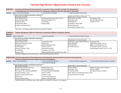 Fairview Classes by Career Cluster