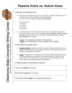 Passive Voice vs. Active Voice