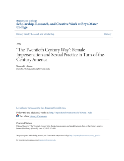 "The Twentieth Century Way": Female Impersonation and Sexual