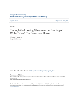 Another Reading of Willa Cather`s The Professor`s House