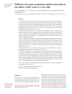 Pollinator webs, plant communities and the conservation of rare