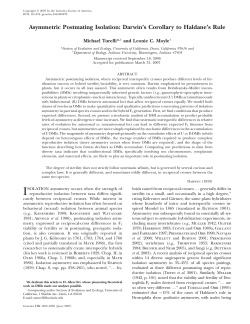 Asymmetric Postmating Isolation: Darwin`s Corollary to Haldane`s Rule