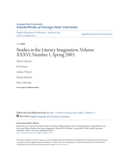 Studies in the Literary Imagination, Volume XXXVI, Number 1
