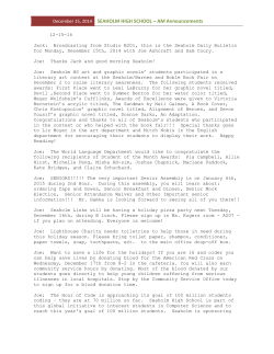 December 15, 2014 SEAHOLM HIGH SCHOOL &ndash; AM Announcements