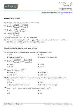 Grade 10 Trigonometry