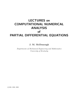 Lectures on Computational Numerical Analysis of Partial DIfferential