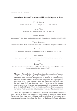 Invertebrate Vectors, Parasites, and Rickettsial Agents in Guam