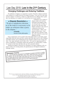 Dispute Resolution - New York News Publishers Association