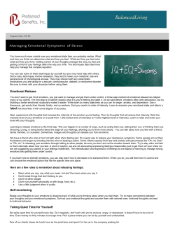 Managing Emotional Symptoms of Stress