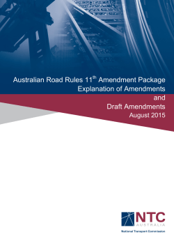 Australian Road Rules 11th Amendment Package