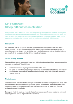 Sleep Problems - Capability Scotland