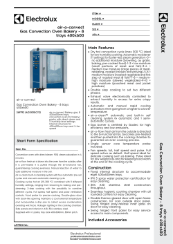 Gas Convection Oven Bakery - 8 trays 400x600