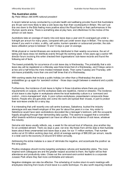 The Australian sickie - Australian Human Resources Institute