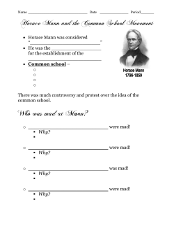 Horace Mann and the Common School Movement