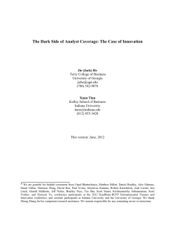 The Dark Side of Analyst Coverage: The Case
