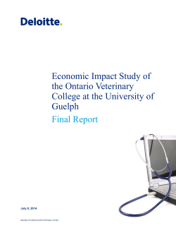 Economic Impact Study of the Ontario Veterinary College