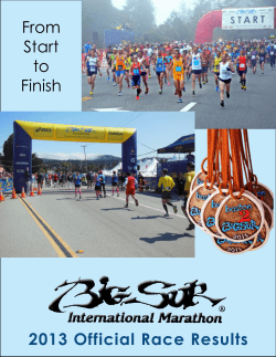 2013 Official Race Results From Start to Finish