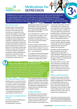 Medications for DEPRESSION