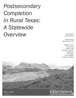 Postsecondary Completion in Rural Texas: A Statewide Overview