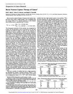 Boron Neutron Capture Therapy of Cancer1