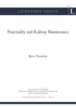Puntuality and railway maintenance