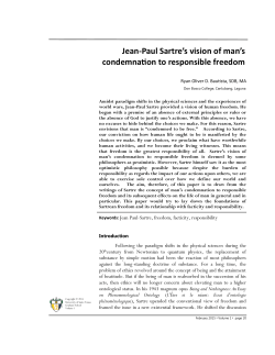 Jean-Paul Sartre`s vision of man`s condemnation to responsible