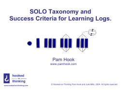 SOLO Taxonomy and Success Criteria for Learning Logs.