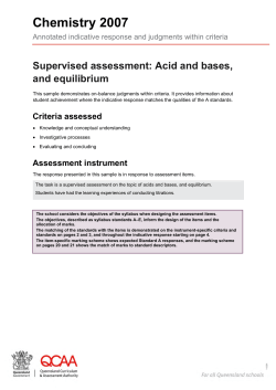 Acid and bases and equilibrium