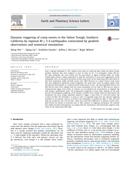 Dynamic triggering of creep events in the Salton Trough, Southern