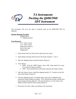 Q600/2960 Packing Instructions