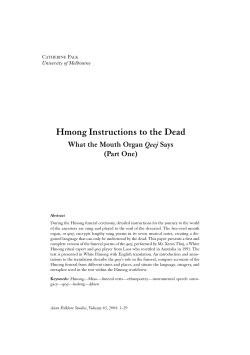 Hmong Instructions to the Dead - Nanzan Institute for Religion and