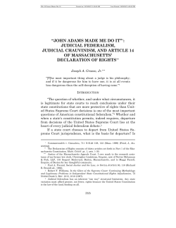&ldquo;JOHN ADAMS MADE ME DO IT&rdquo;*: JUDICIAL FEDERALISM