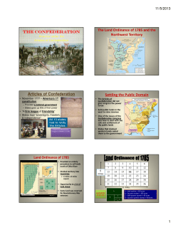 Land Ordinance and the Northwest Territory