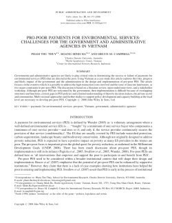 Pro-poor payments for environmental services