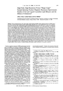 High-Field, High-Resolution Proton &ldquo;Magic-Angle&rdquo; Sample