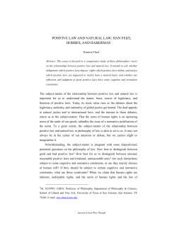 POSITIVE LAW AND NATURAL LAW: HAN FEIZI, HOBBES, AND